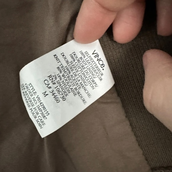 Vince Leather Scuba Jacket Taupe Size M - Picture 5 of 5